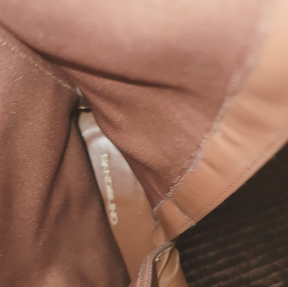 Bandolino Camel Brown Leather Heeled Boots | Classic Buckle Accent - Picture 6 of 9